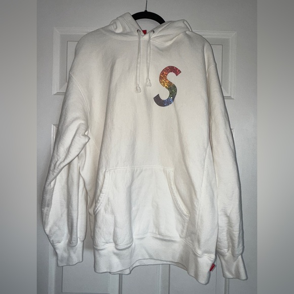 Supreme Swarovski S Logo Hooded Sweatshirt Sz M - Picture 2 of 8
